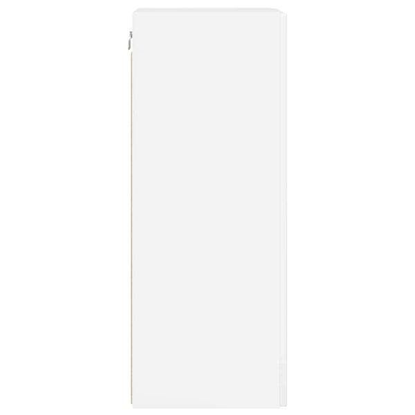 TV-seinäkaappi 2 pcs Kiiltävä Valkoinen 30 x 31 x 80 cm