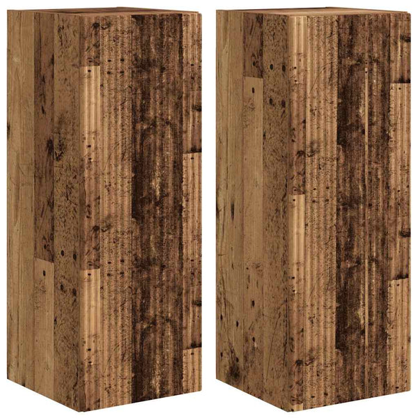 TV-seinäkaappi 2 pcs Vanha Puu 30 x 31 x 80 cm Tekninen puu