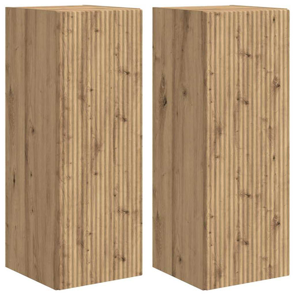 TV-seinäkaappi 2 pcs Taidekoivu 30 x 31 x 80 cm Tekninen puu