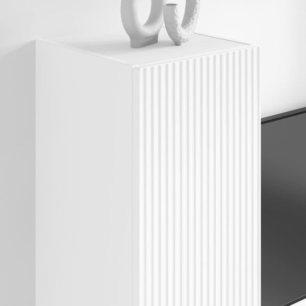 TV-seinäkaappi 2 pcs Valkoinen 30 x 31 x 100 cm Tekninen puu