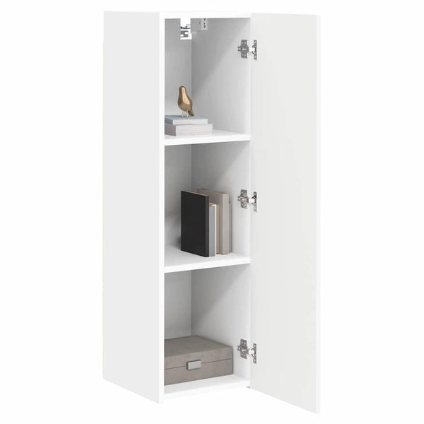 TV-seinäkaappi 2 pcs Valkoinen 30 x 31 x 100 cm Tekninen puu