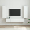 TV-seinäkaappi 2 pcs Kiiltävä Valkoinen 30 x 31 x 100 cm