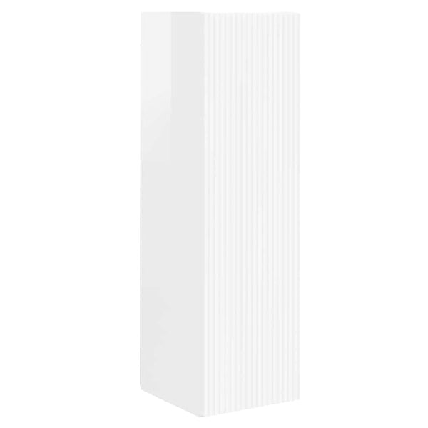 TV-seinäkaappi 2 pcs Kiiltävä Valkoinen 30 x 31 x 100 cm
