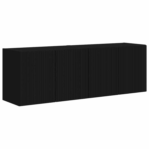 TV-seinäkaappi 2 pcs Musta 59,5 x 31 x 40 cm Tekninen puu