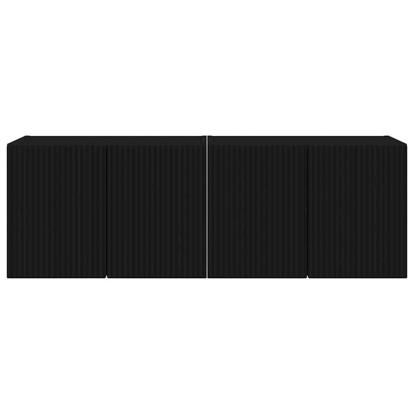 TV-seinäkaappi 2 pcs Musta 59,5 x 31 x 40 cm Tekninen puu