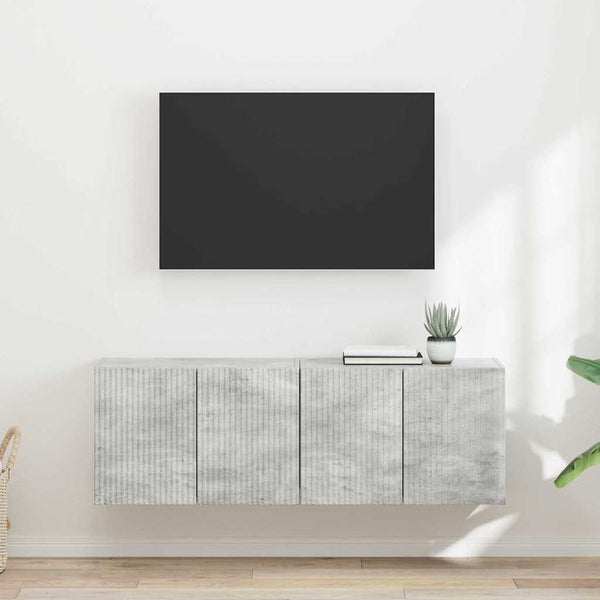 TV-seinäkaappi 2 pcs Betoni Harmaa 59,5 x 31 x 40 cm