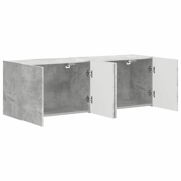 TV-seinäkaappi 2 pcs Betoni Harmaa 59,5 x 31 x 40 cm