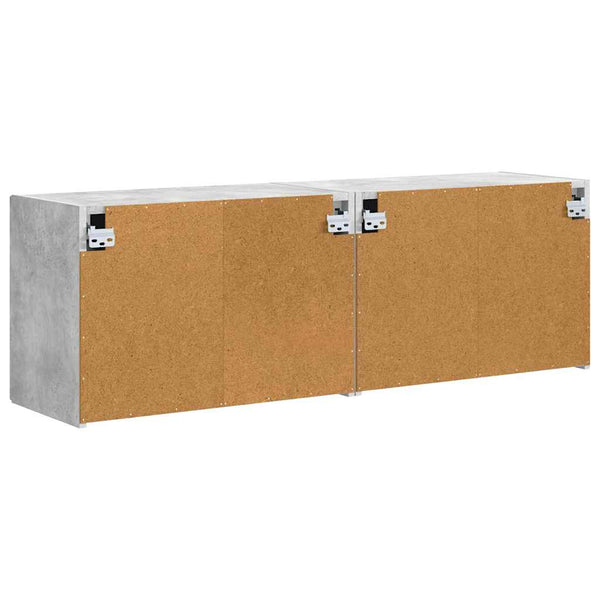 TV-seinäkaappi 2 pcs Betoni Harmaa 59,5 x 31 x 40 cm
