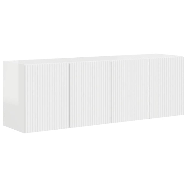 TV-seinäkaappi 2 pcs Korkean kiillon valkoinen