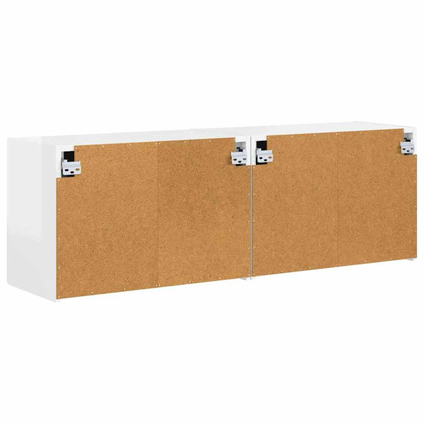 TV-seinäkaappi 2 pcs Korkean kiillon valkoinen