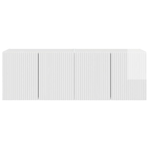 TV-seinäkaappi 2 pcs Korkean kiillon valkoinen