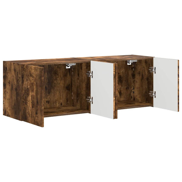 TV-seinäkaappi 2 pcs Savupähkinä 59,5 x 31 x 40 cm Tekninen puu