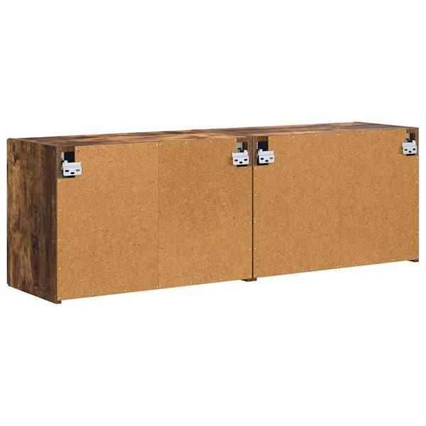 TV-seinäkaappi 2 pcs Savupähkinä 59,5 x 31 x 40 cm Tekninen puu