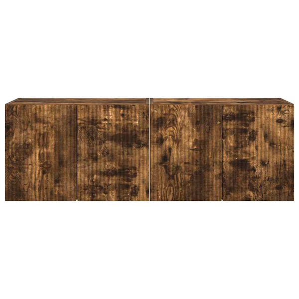 TV-seinäkaappi 2 pcs Savupähkinä 59,5 x 31 x 40 cm Tekninen puu