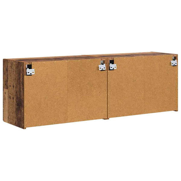 TV-seinäkaappi 2 pcs Vanha Puu 59,5 x 31 x 40 cm Tekninen puu