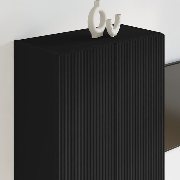 TV-seinäkaappi Musta 59,5 x 31 x 80 cm Tekninen puu