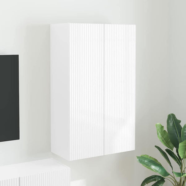 TV-seinäkaappi Korkean kiillon valkoinen 59,5 x 31 x 100 cm