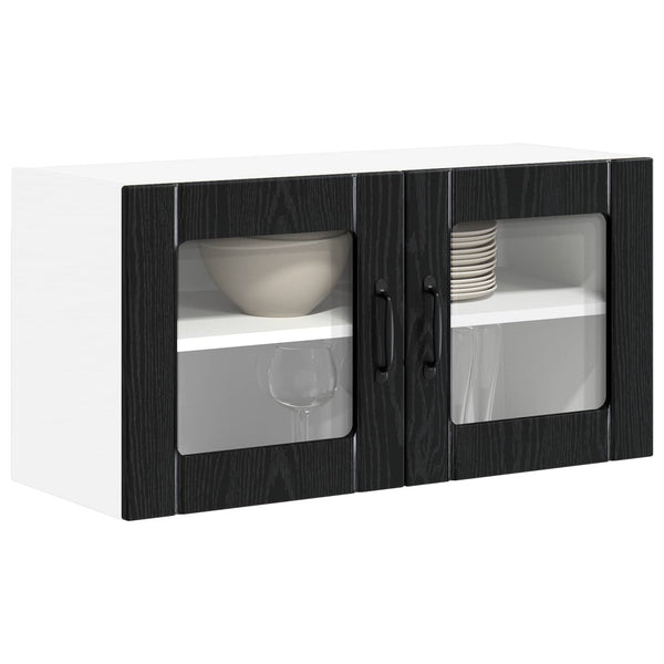 Seinälasi kaappi LUCCA Musta tammi 80 x 31 x 40 cm Tekninen puu