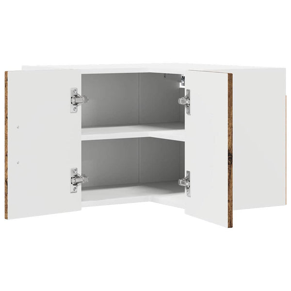 Seinän kulmarcabinett LUCCA Vanha puu 57 x 57 x 40 cm