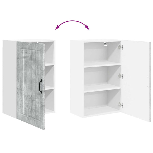 Seinäkaappi LUCCA Betoninharmaa 50 x 31 x 80 cm Tekninen puu