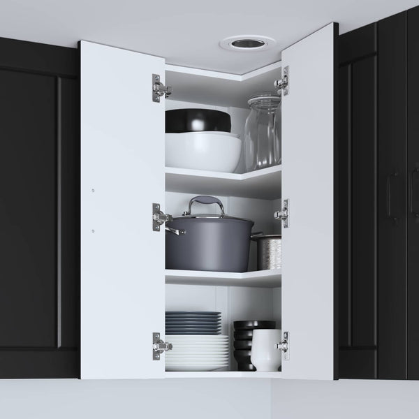 Seinän kulmarcabinett LUCCA Musta 57 x 57 x 80 cm Tekninen puu