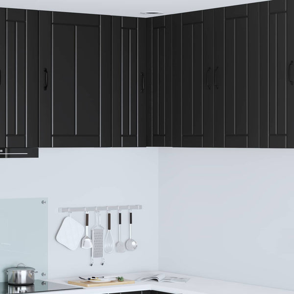Seinän kulmarcabinett LUCCA Musta 57 x 57 x 80 cm Tekninen puu