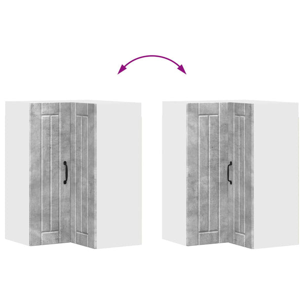 Seinän kulmarcabinett LUCCA Betoninharmaa 57 x 57 x 80 cm