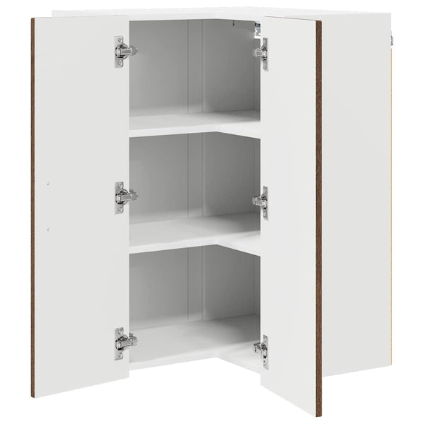 Seinän kulmarcabinett LUCCA Ruskea tammi 57 x 57 x 80 cm