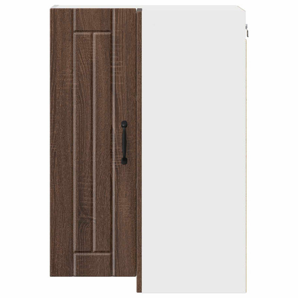 Seinän kulmarcabinett LUCCA Ruskea tammi 57 x 57 x 80 cm
