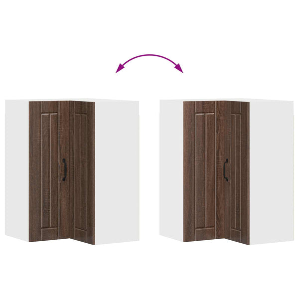 Seinän kulmarcabinett LUCCA Ruskea tammi 57 x 57 x 80 cm