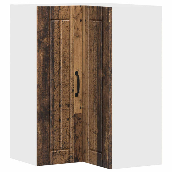 Seinän kulmarcabinett LUCCA Vanha puu 57 x 57 x 80 cm