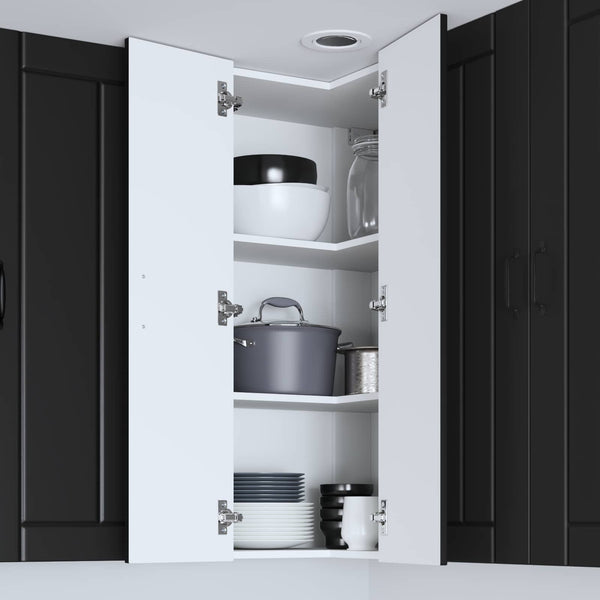Seinän kulmarcabinett LUCCA Musta 57 x 57 x 100 cm Tekninen puu