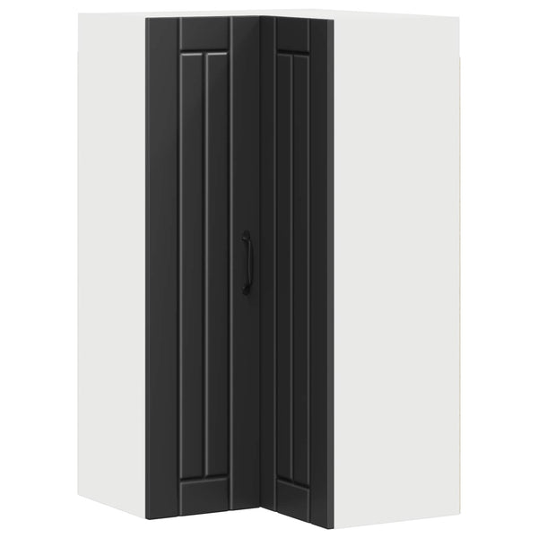 Seinän kulmarcabinett LUCCA Musta 57 x 57 x 100 cm Tekninen puu
