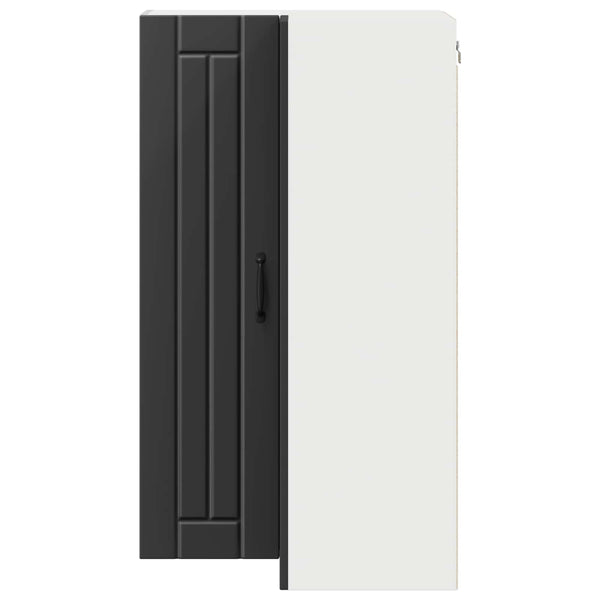 Seinän kulmarcabinett LUCCA Musta 57 x 57 x 100 cm Tekninen puu