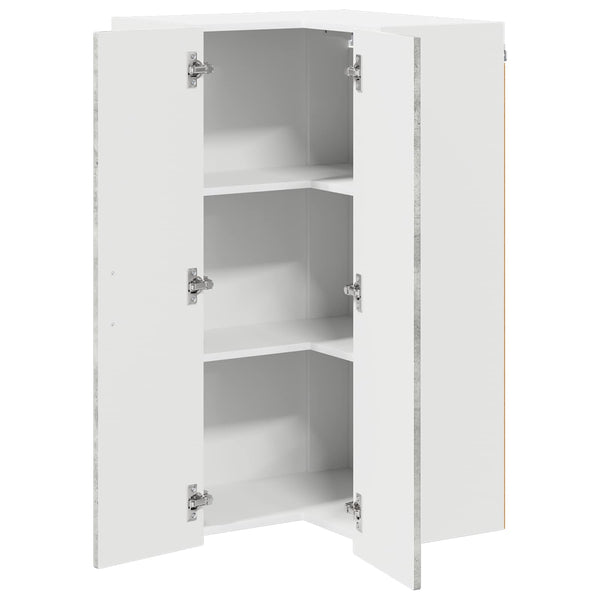 Seinän kulmarcabinett LUCCA Betoninharmaa 57 x 57 x 100 cm