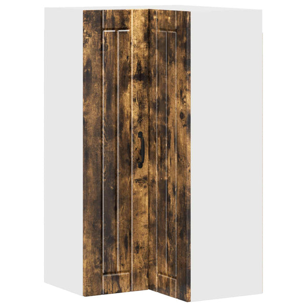 Seinän kulmarcabinett LUCCA Savutammi 57 x 57 x 100 cm