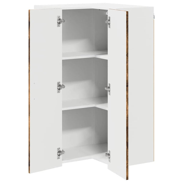 Seinän kulmarcabinett LUCCA Savutammi 57 x 57 x 100 cm