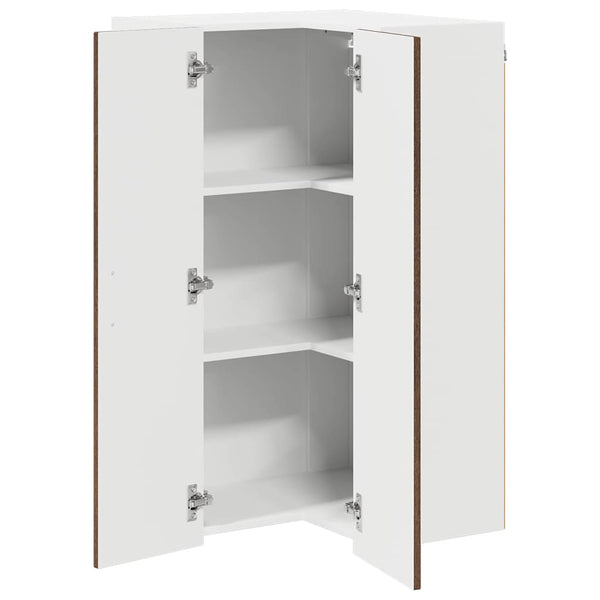 Seinän kulmarcabinett LUCCA Ruskea tammi 57 x 57 x 100 cm