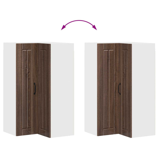 Seinän kulmarcabinett LUCCA Ruskea tammi 57 x 57 x 100 cm