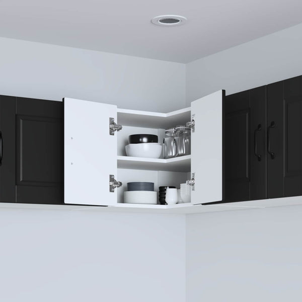 Seinän kulmarcabinett PORTO Musta 57 x 57 x 40 cm Tekninen puu