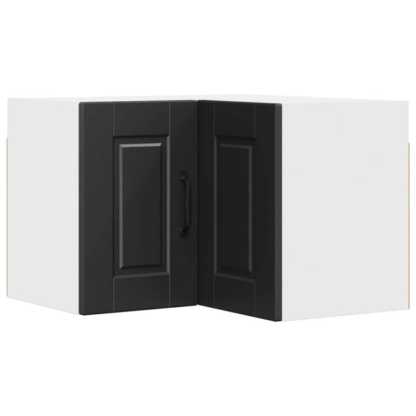 Seinän kulmarcabinett PORTO Musta 57 x 57 x 40 cm Tekninen puu