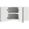 Seinän kulmarcabinett PORTO Musta 57 x 57 x 40 cm Tekninen puu