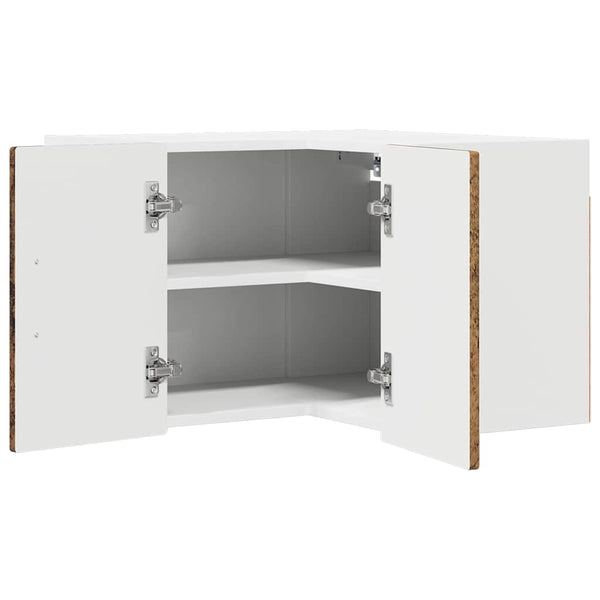 Seinän kulmarcabinett PORTO Vanha puu 57 x 57 x 40 cm