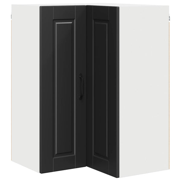 Seinän kulmarcabinett PORTO Musta 57 x 57 x 80 cm Tekninen puu