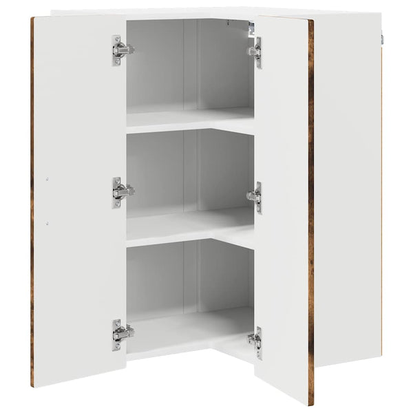 Seinän kulmarcabinett PORTO Savupähkinä 57 x 57 x 80 cm