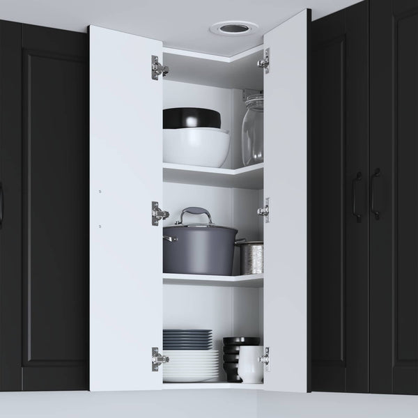 Seinän kulmarcabinett PORTO Musta 57 x 57 x 100 cm Tekninen puu