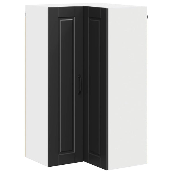 Seinän kulmarcabinett PORTO Musta 57 x 57 x 100 cm Tekninen puu