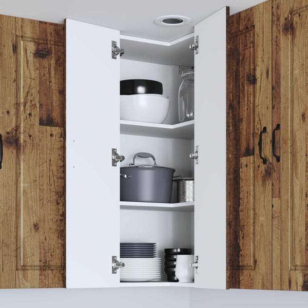 Seinän kulmarcabinett PORTO Vanha puu 57 x 57 x 100 cm