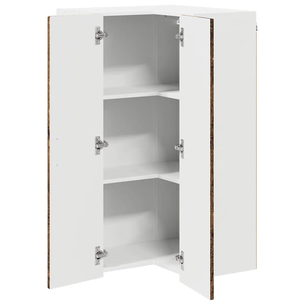 Seinän kulmarcabinett PORTO Vanha puu 57 x 57 x 100 cm