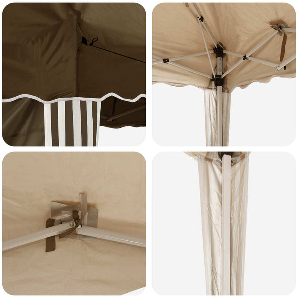 Pop-up Juhlateltta 195 x 195 x 245 cm Taupe Oxford-kangas